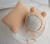 Newborn boy beige bear hat and pillow photography prop set up