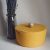 Yellow rope basket with flat lid for home decor