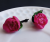 Pink clay peonies 2 Bright floral earrings Gift for her