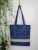 Strong high quality reusable blue tote bag, cotton canvas bag