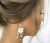 Bridal white flower drop earrings Wedding floral dangle earrings