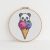 Panda ice cream. Funny panda cross stitch pattern PDF.